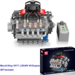 Mould King 10171 V8 Engine LSX454 Building Blocks Sets 8-Cylinder Car Building Engineering Toys for Kids Adults Gift (487+pcs)