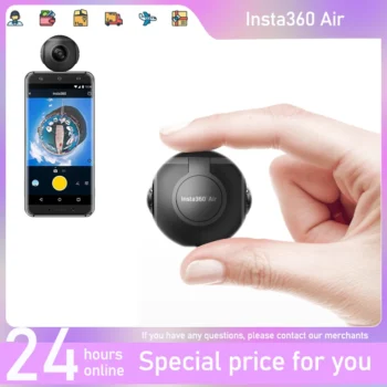 Insta360 Air Action Camera - Mini 360 Panoramic Camera Plug and Play for Android Phone PC 360 Webcam 360 Live 2K Video 3K Photo