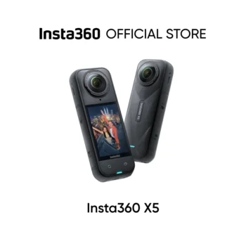 Insta360 X5 - Waterproof 8K 360° Action Camera, Leading Low Light, Invisible Selfie Stick Effect, Rugged and Replaceable Lens, 3