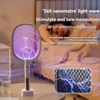 4000V Type-C Electric Fly Swatter Killer Insect Rechargeable Detachable Handheld Automatic Tapping Mode Indoor and Outdoor